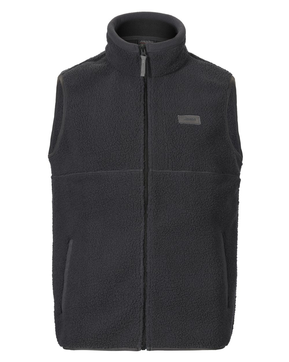 Carbon Coloured Musto Mens Cover Deep Pile Fleece Vest on white background 