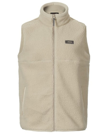 Pure Cashmere coloured Musto Mens Cover Deep Pile Fleece Vest on white background 