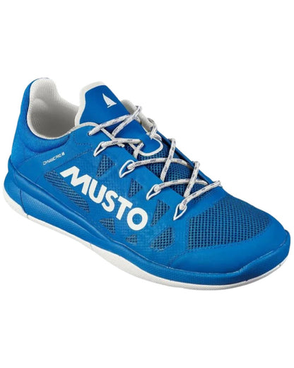 Aruba Blue coloured Musto Mens Dynamic Pro II Adapt Sailing Shoes on white background 