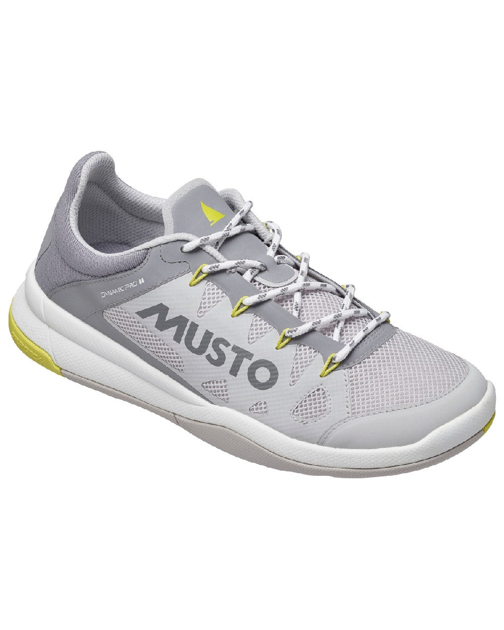 Platinum coloured Musto Mens Dynamic Pro II Adapt on Sailing Shoes white background 