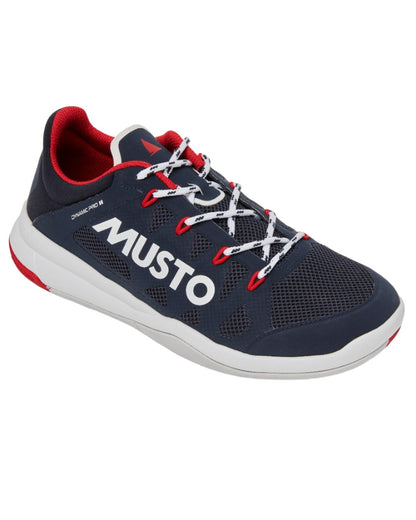 True Navy coloured Musto Mens Dynamic Pro II Adapt Sailing Shoes on white background 