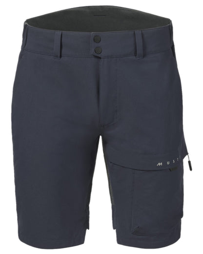 True Navy Coloured Musto Mens Evo Performance Stretch Shorts on white background 