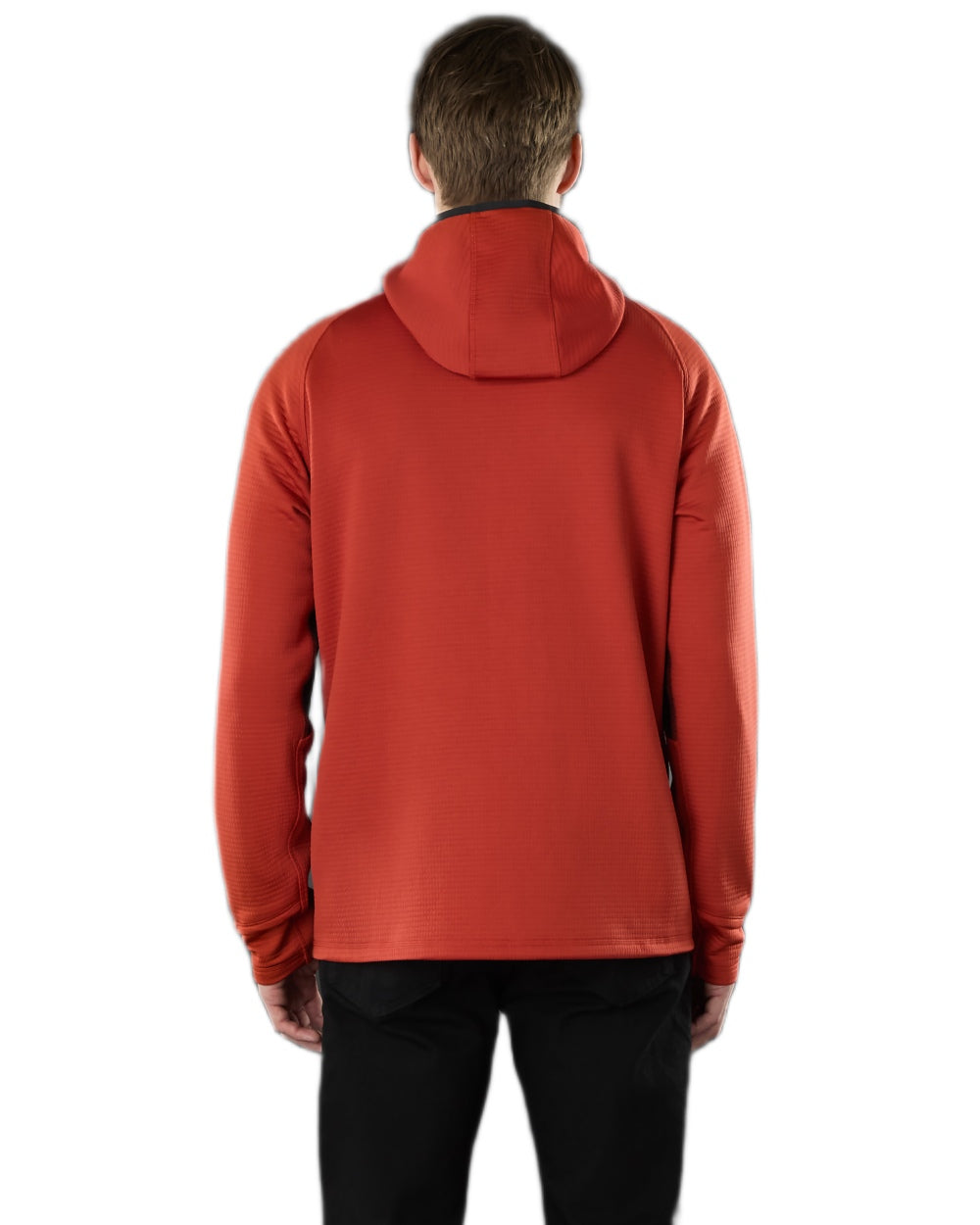 Rust coloured Musto Mens Evo Thermal Hooded Technical Fleece Jacket on white background 