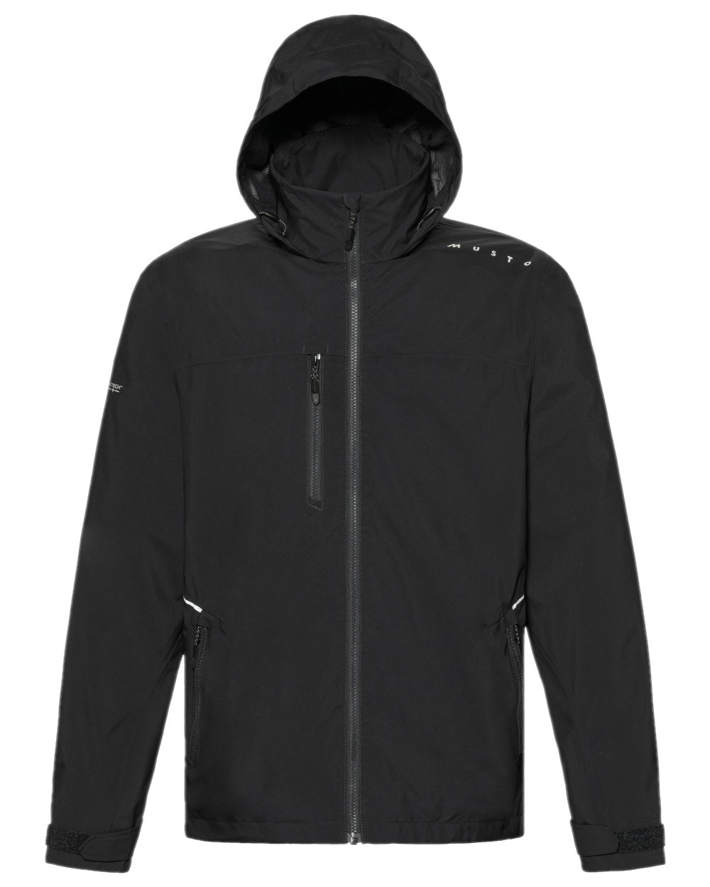Black Coloured Musto Mens Evo Waterproof Crew Jacket on white background 