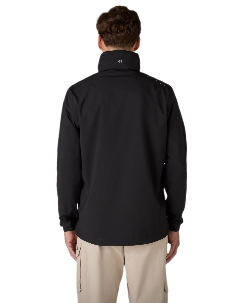 Black Coloured Musto Mens Evo Waterproof Crew Jacket on white background 