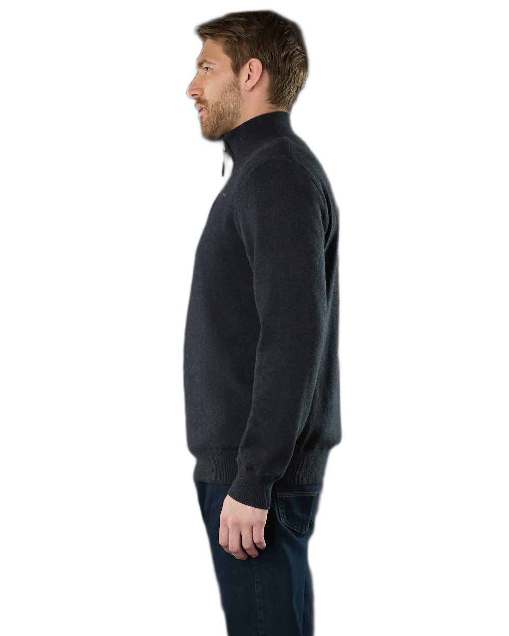 Carbon Coloured Musto Mens Evo Windproof Knit Jacket on white background 