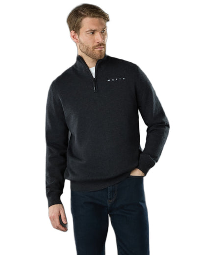 Carbon Coloured Musto Mens Evo Windproof Knit Jacket on white background 