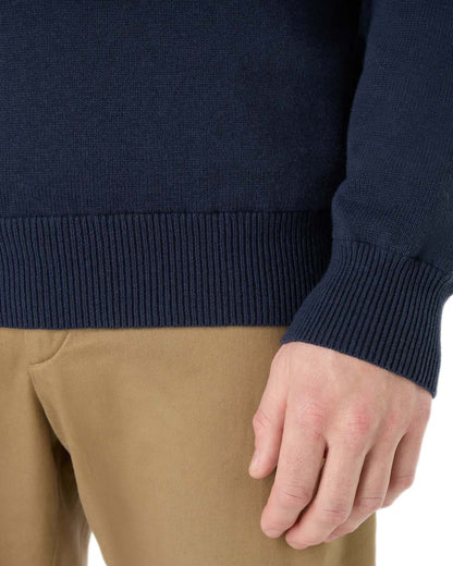 Navy Coloured Musto Mens Evo Windproof Knit Jacket on white background 