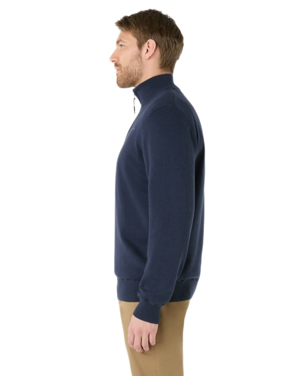 Navy Coloured Musto Mens Evo Windproof Knit Jacket on white background 