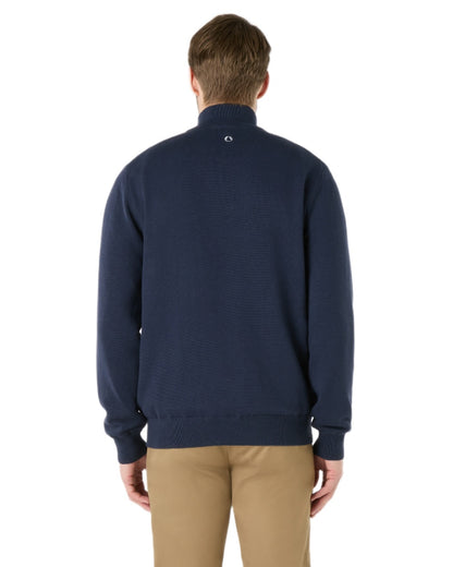 Navy Coloured Musto Mens Evo Windproof Knit Jacket on white background 