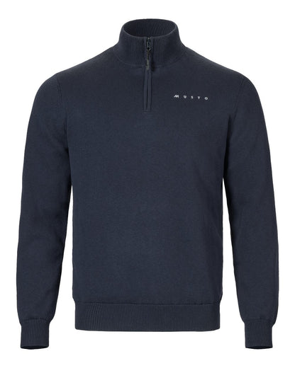 Navy Coloured Musto Mens Evo Windproof Knit Jacket on white background 