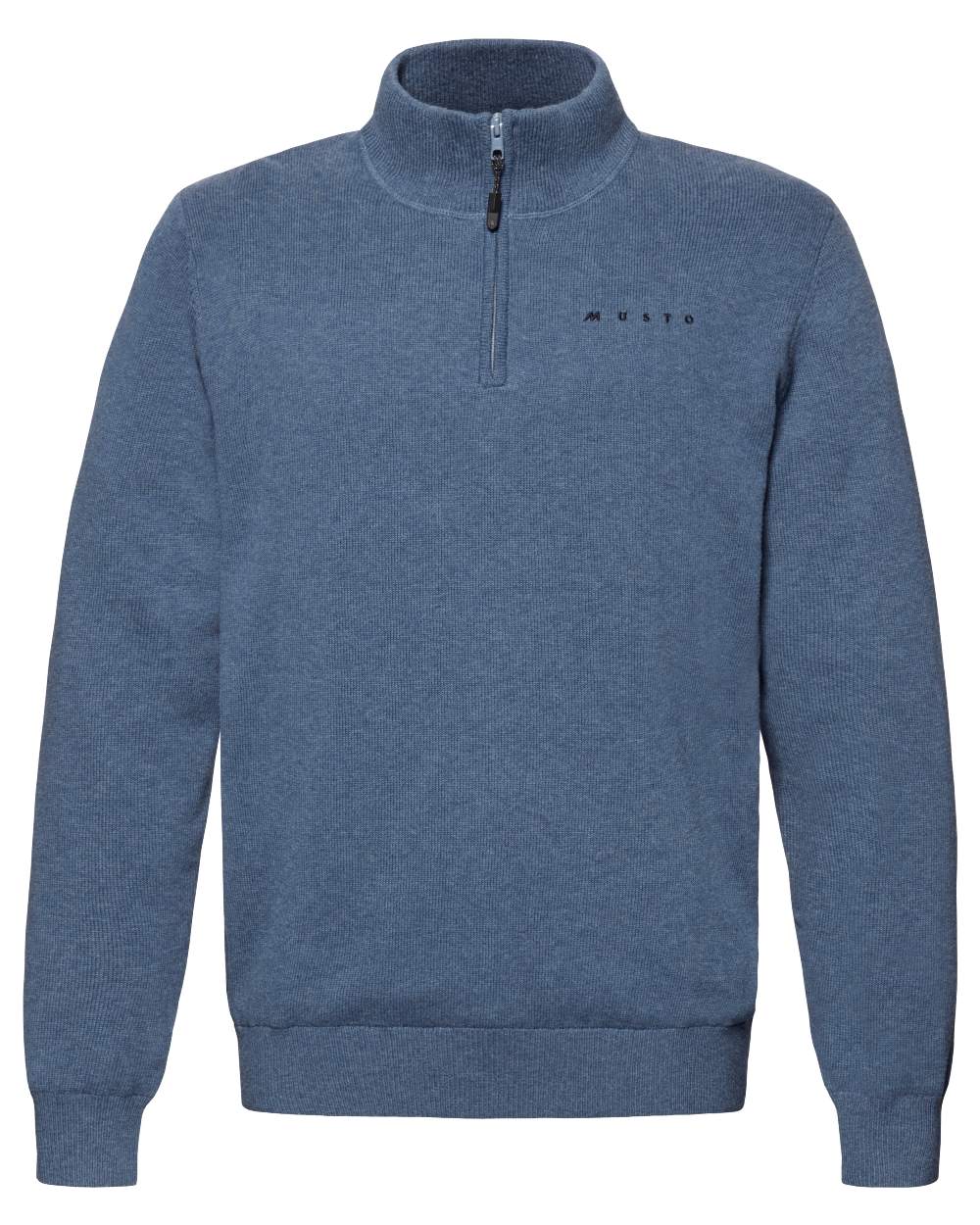 Shadow Blue Coloured Musto Mens Evo Windproof Knit Jacket on white background 