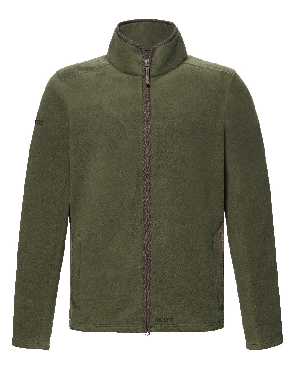 Deep Green Coloured Musto Mens Fenland 200 Polartec Fleee Jacket on White Background 