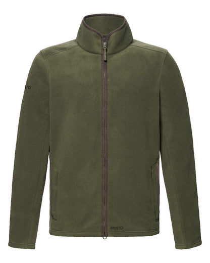 Deep Green Coloured Musto Mens Fenland 200 Polartec Fleee Jacket on White Background 