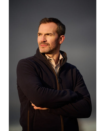 Navy Coloured Musto Mens Fenland 200 Polartec Fleece Jacket on Portrait Background 