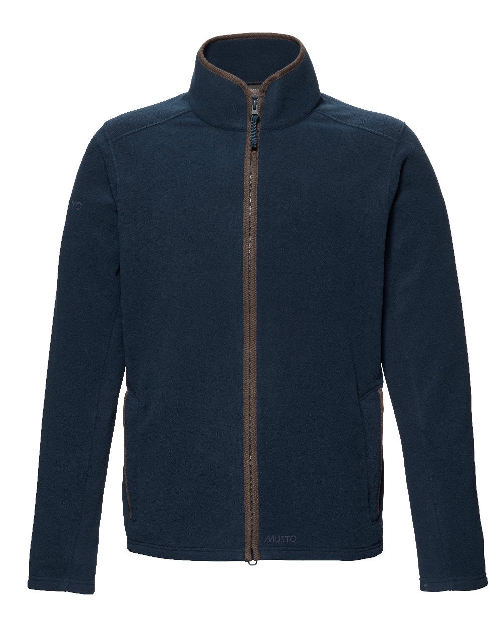 Navy Coloured Musto Mens Fenland 200 Polartec Fleece Jacket on White Background 