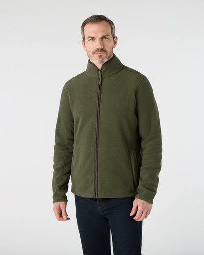 Deep Green Coloured Musto Mens Fenland 200 Polartec Fleece Jacket on White Background 