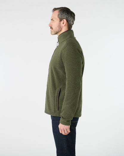 Deep Green Coloured Musto Mens Fenland 200 Polartec Fleece Jacket on White Background 