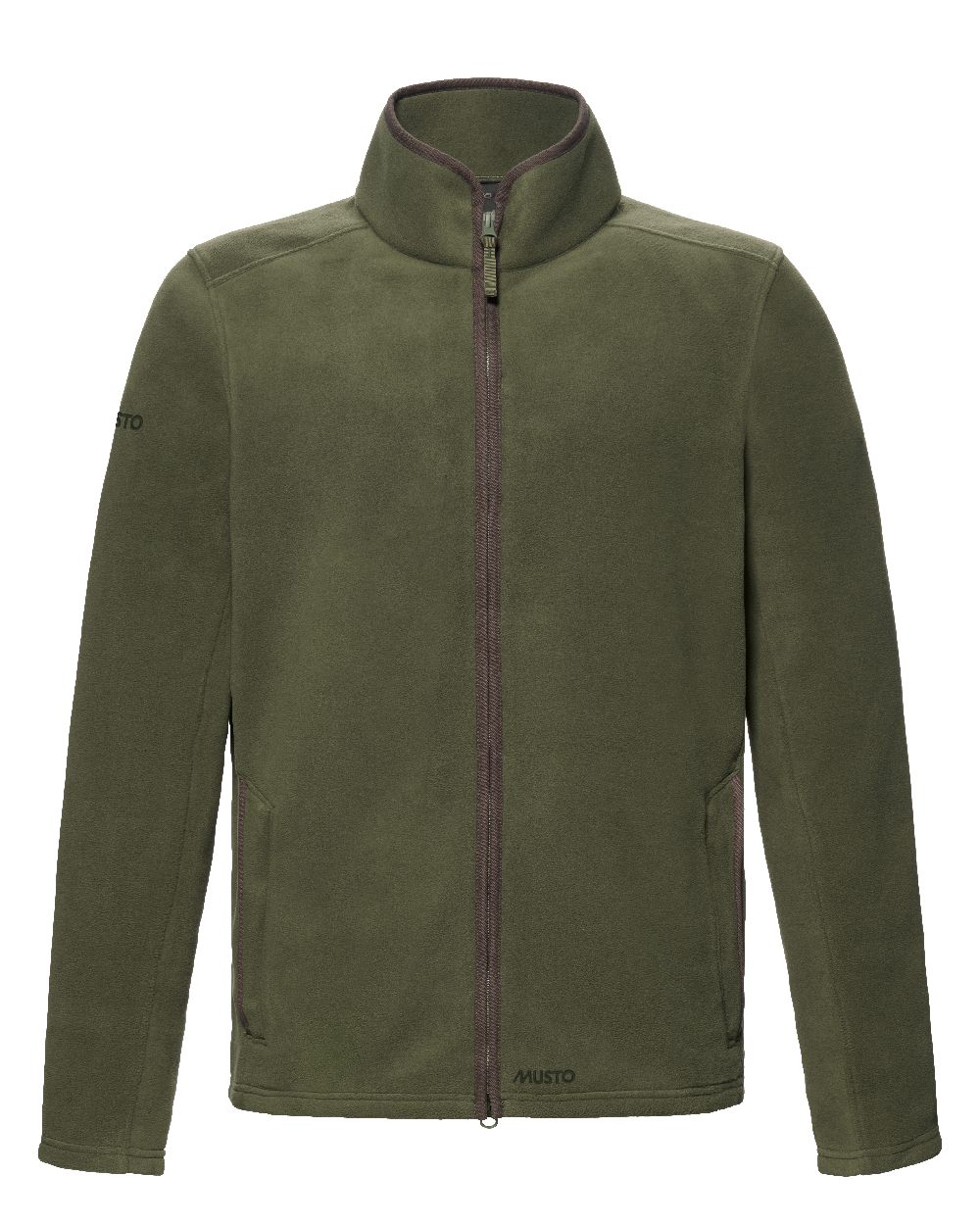 Deep Green Coloured Musto Mens Fenland 200 Polartec Fleece Jacket on White Background 