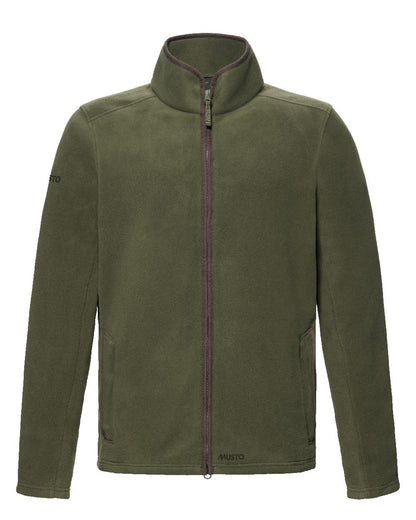 Deep Green Coloured Musto Mens Fenland 200 Polartec Fleece Jacket on White Background 