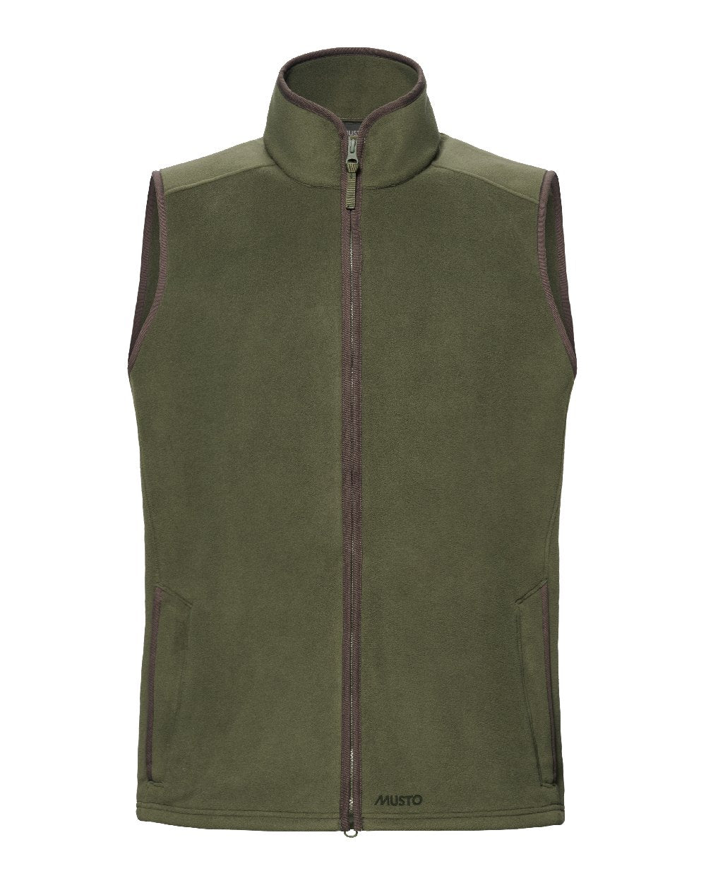 Deep Green Coloured Musto Mens Fenland 200 Polartec Vest on White Background 