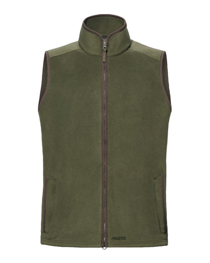 Deep Green Coloured Musto Mens Fenland 200 Polartec Vest on White Background 