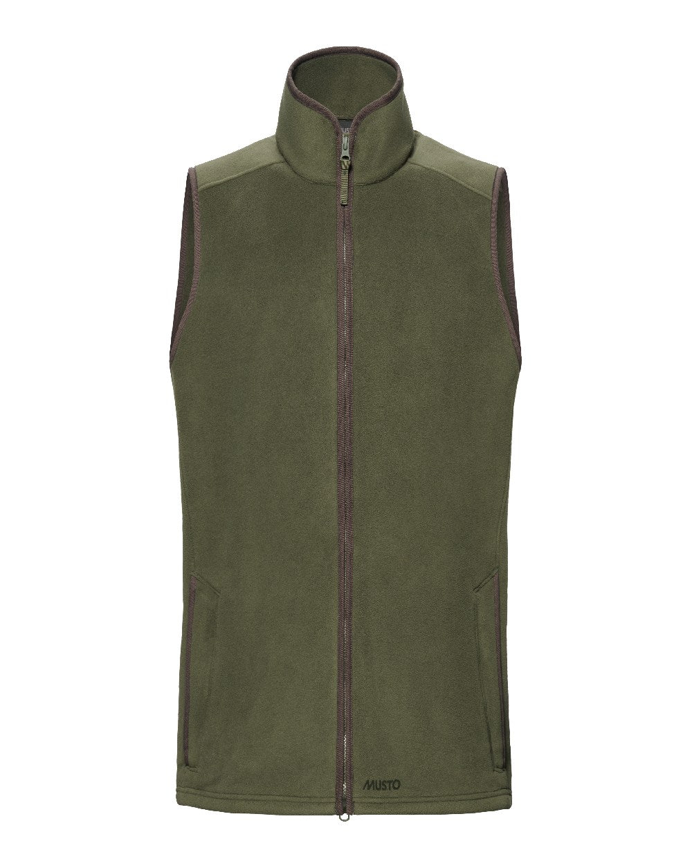 Deep Green Coloured Musto Mens Fenland 200 Polartec Vest on White Background 