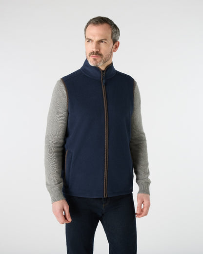 Navy Coloured Musto Mens Fenland 200 Polartec Vest on White Background 