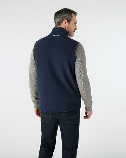 Navy Coloured Musto Mens Fenland 200 Polartec Vest on White Background 