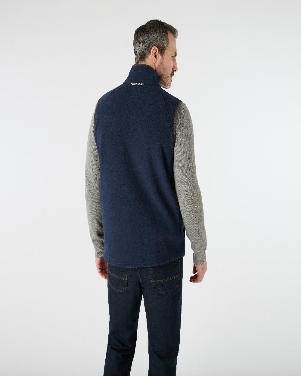 Navy Coloured Musto Mens Fenland 200 Polartec Vest on White Background 
