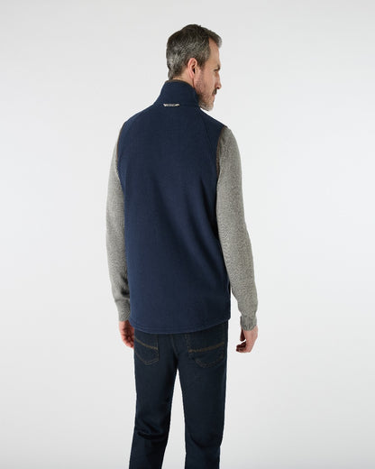 Navy Coloured Musto Mens Fenland 200 Polartec Vest on White Background 