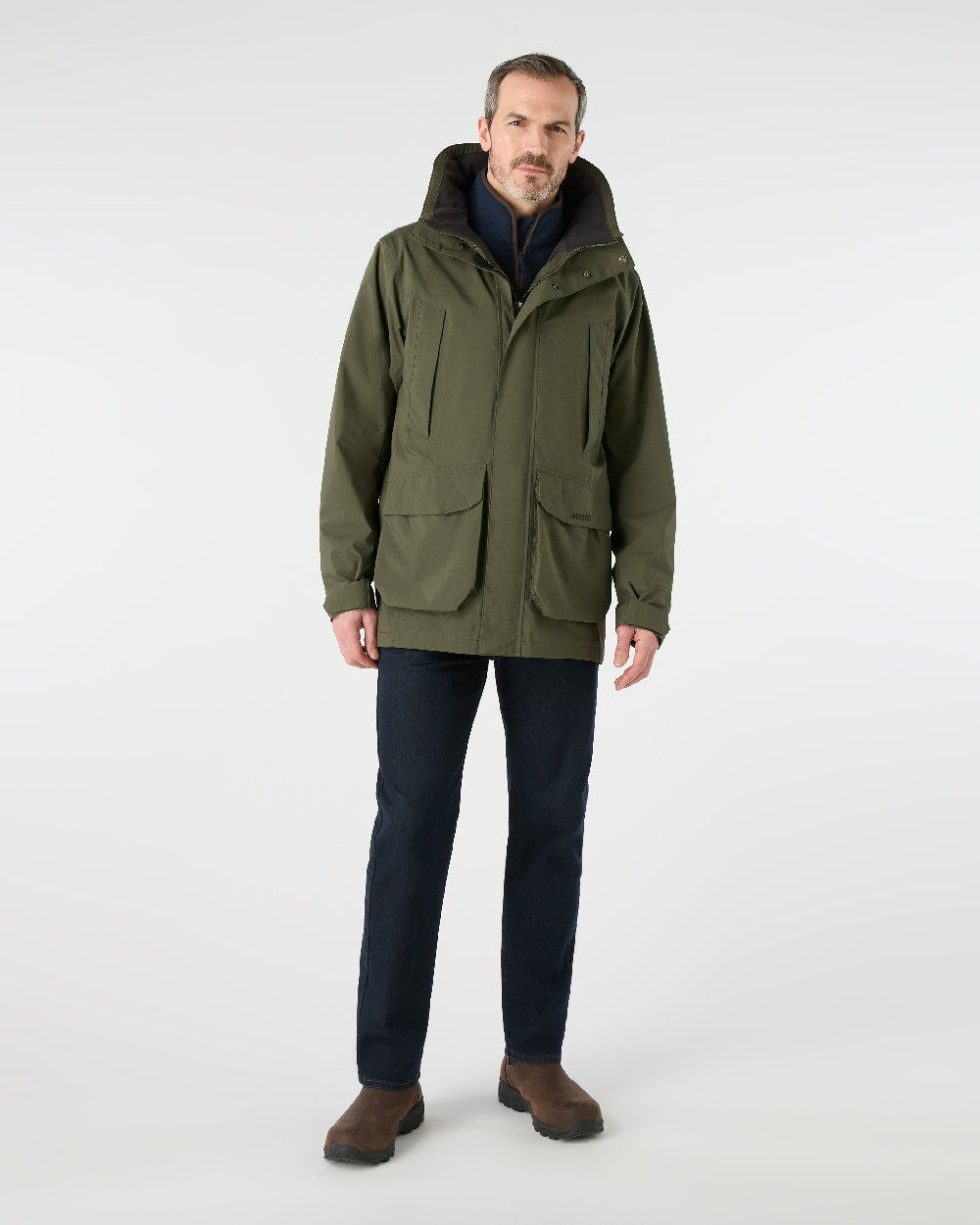 Deep Green Coloured Musto Mens  Fenland Jacket 3.0 on White Background 