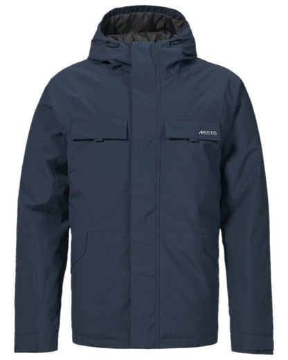 Navy Coloured Musto Mens Insulated Rain Jacket on white background 