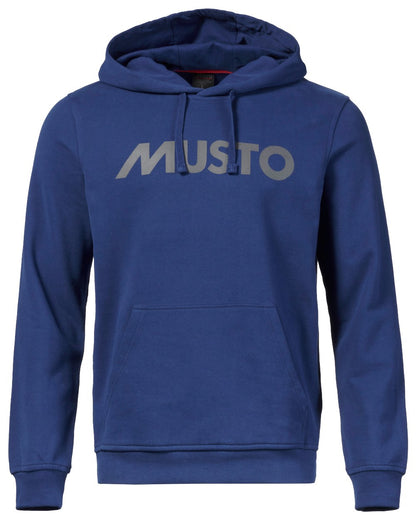 Blueprint coloured Musto Mens Logo Hoodie on White background 