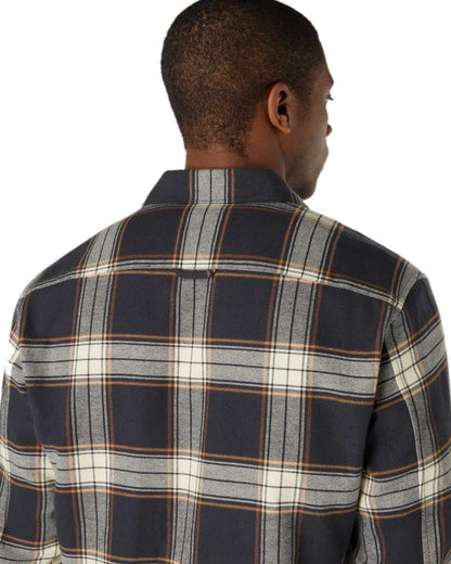 Carbon Coloured Musto Mens Long Sleeve Plaid Shirts on white background 