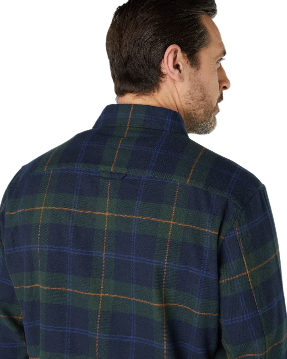 Darkest Spruce Coloured Musto Mens Long Sleeve Plaid Shirts on white background 