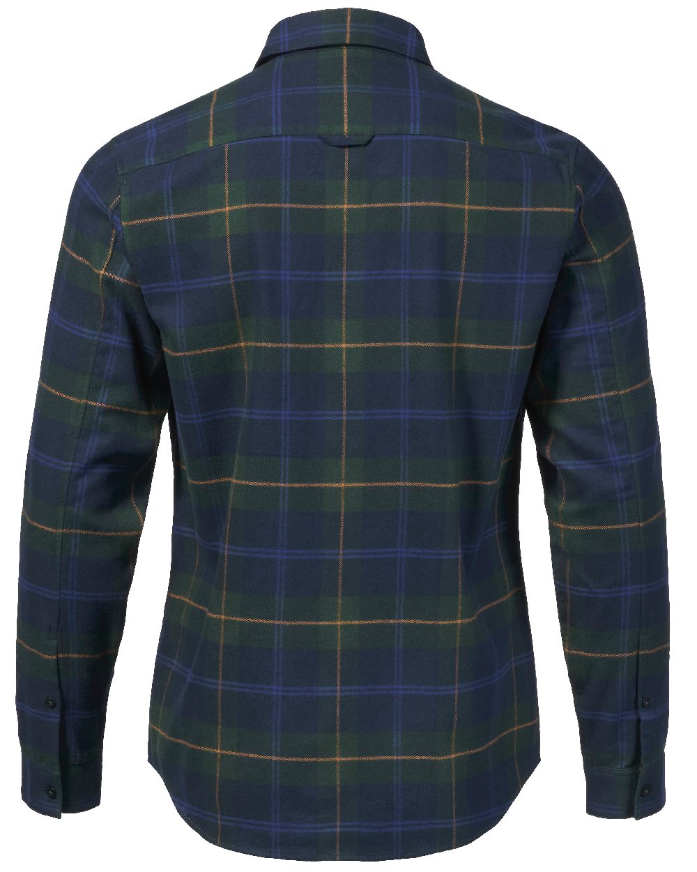 Darkest Spruce Coloured Musto Mens Long Sleeve Plaid Shirts on white background 