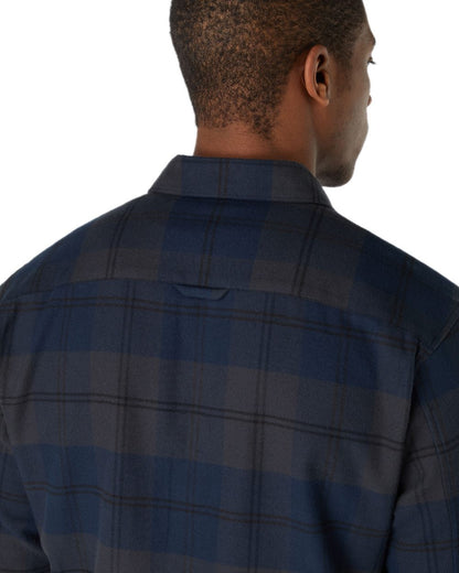 Navy Coloured Musto Mens Long Sleeve Plaid Shirts on white background 