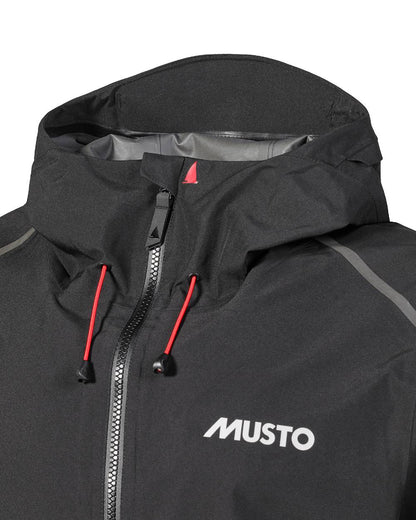 Black coloured Musto Mens Lpx Gore-tex Infinium Aero Jacket on white background 