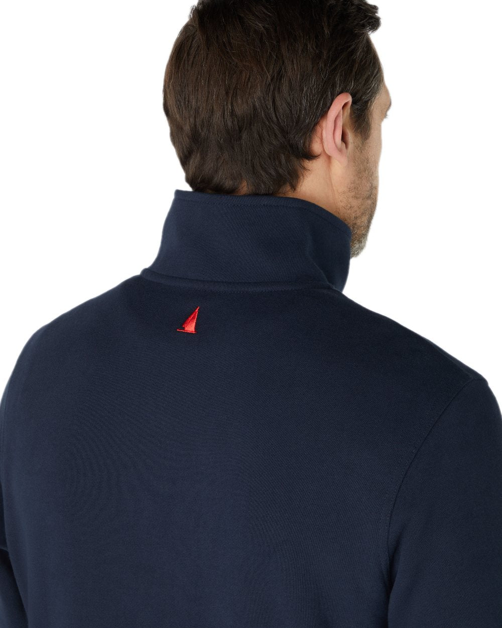 Navy Coloured Musto Mens Marina Half Snap Sweater 2.0 on white background 