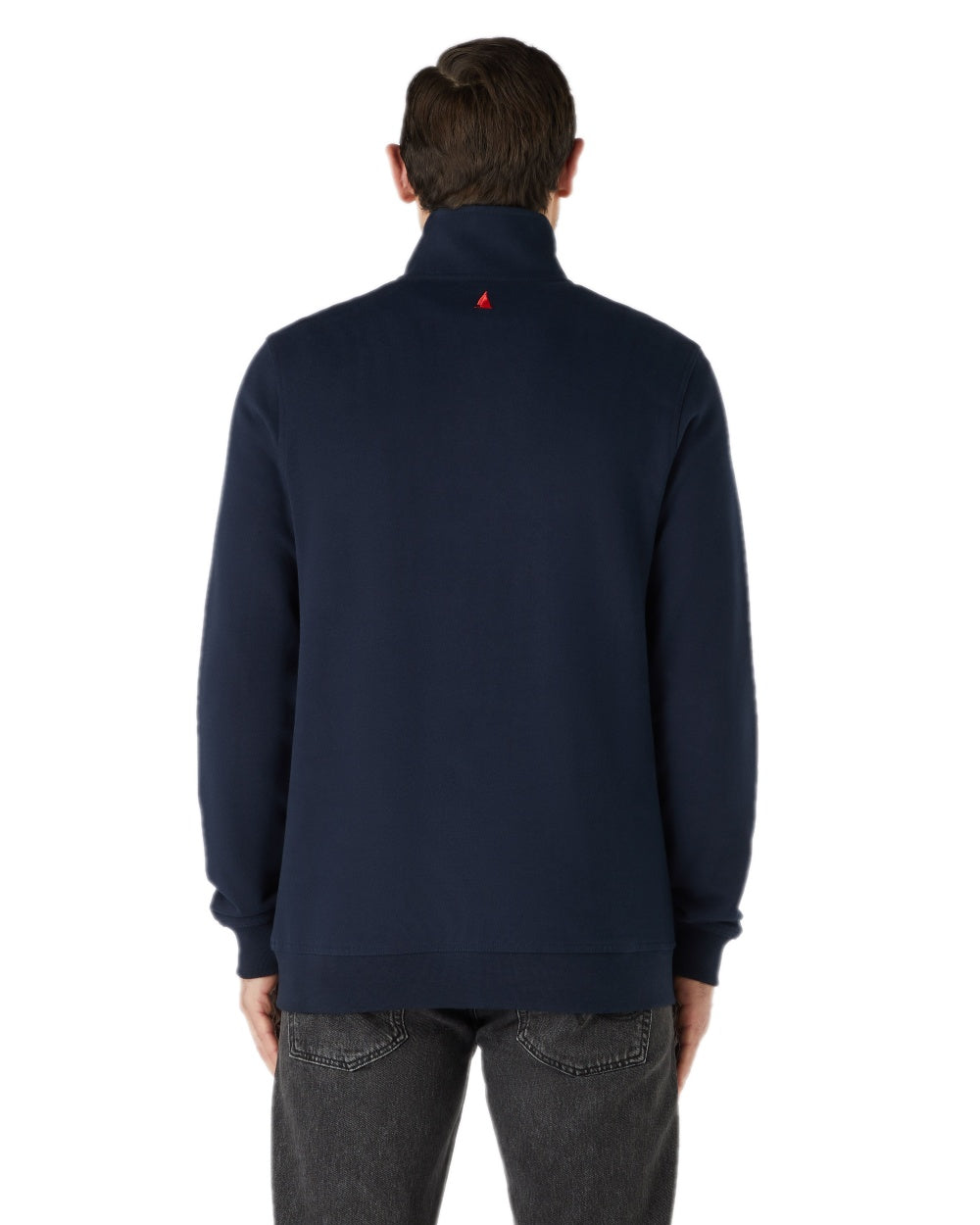 Navy Coloured Musto Mens Marina Half Snap Sweater 2.0 on white background 