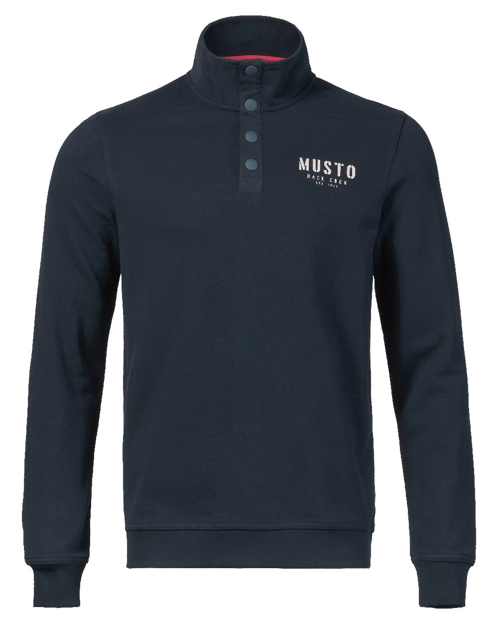 Navy Coloured Musto Mens Marina Half Snap Sweater 2.0 on white background 