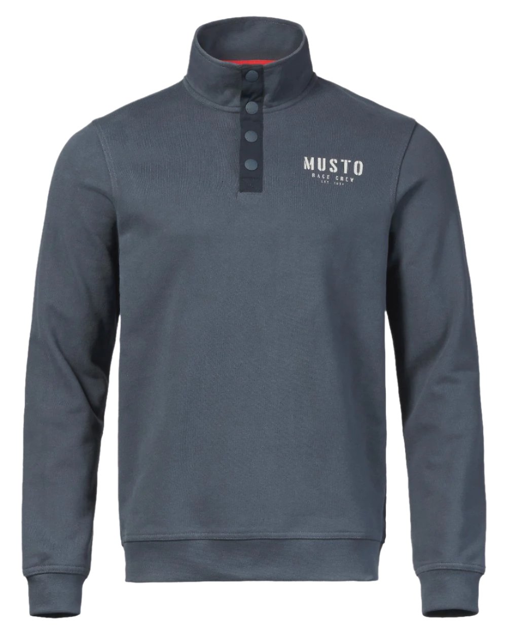 Ombre Blue Coloured Musto Mens Marina Half Snap Sweater 2.0 on white background 