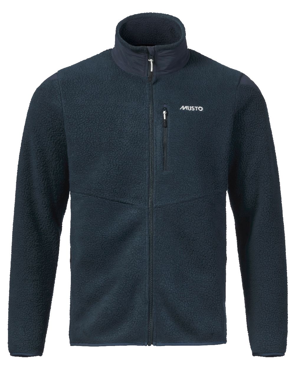 Navy Coloured Musto Mens Nautic Full Zip Pile Fleece on white background 