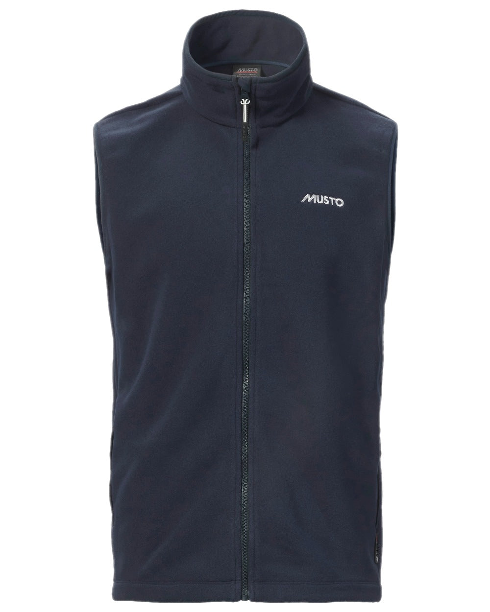 Navy Coloured Musto Mens Nautic Polartec Fleece Vest on white background 