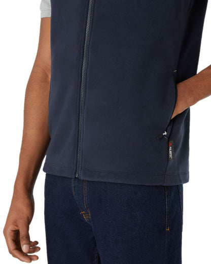 Navy Coloured Musto Mens Nautic Polartec Fleece Vest on white background 