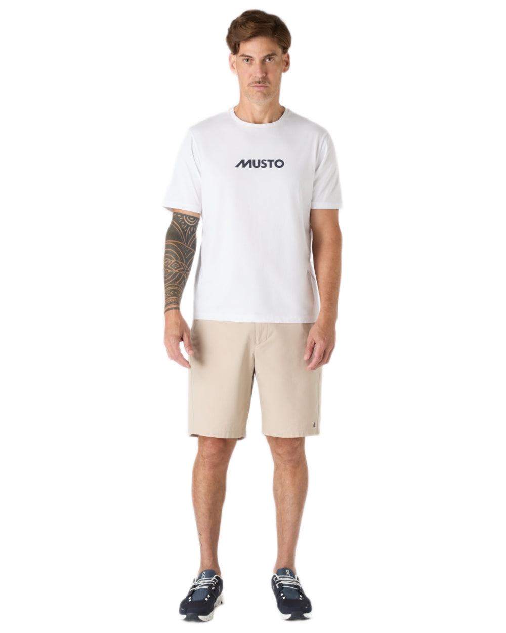 Pure Cashmere Coloured Musto Mens Original Bermuda Shorts on white background 