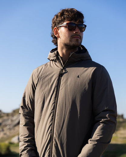 Crocodile Coloured Musto Mens Original Insulated Waterproof Jacket on outdoor background 