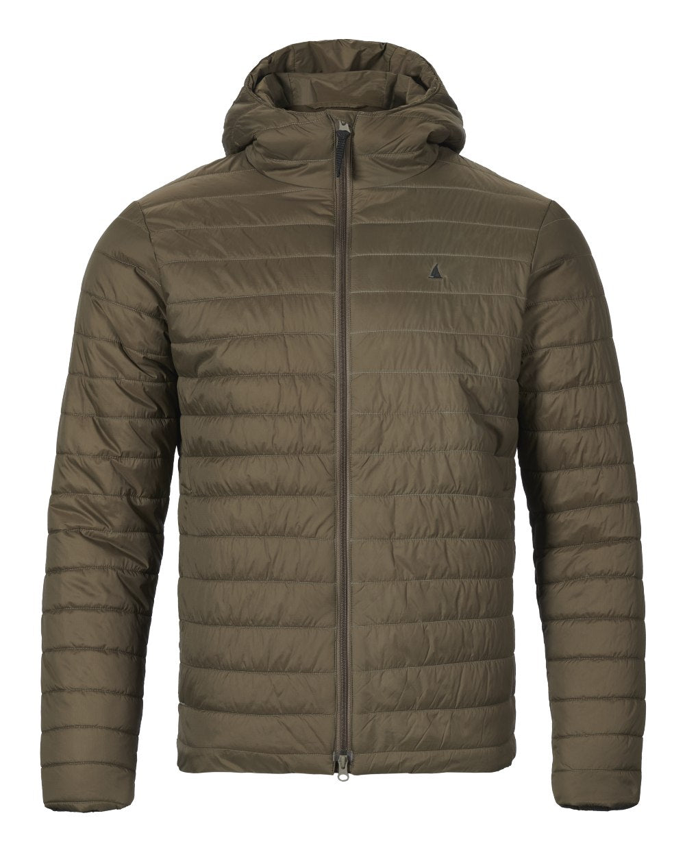 Crocodile Coloured Musto Mens Original Lite Hooded Puffer Jacket on white background 
