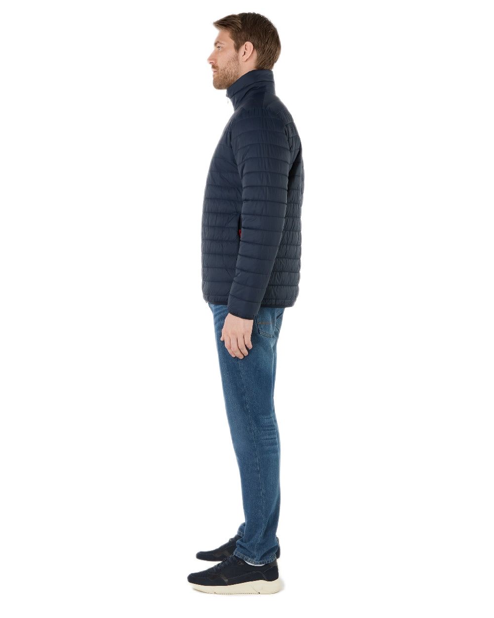 Navy Coloured Musto Mens Original Lite Puffer Jacket on white background 